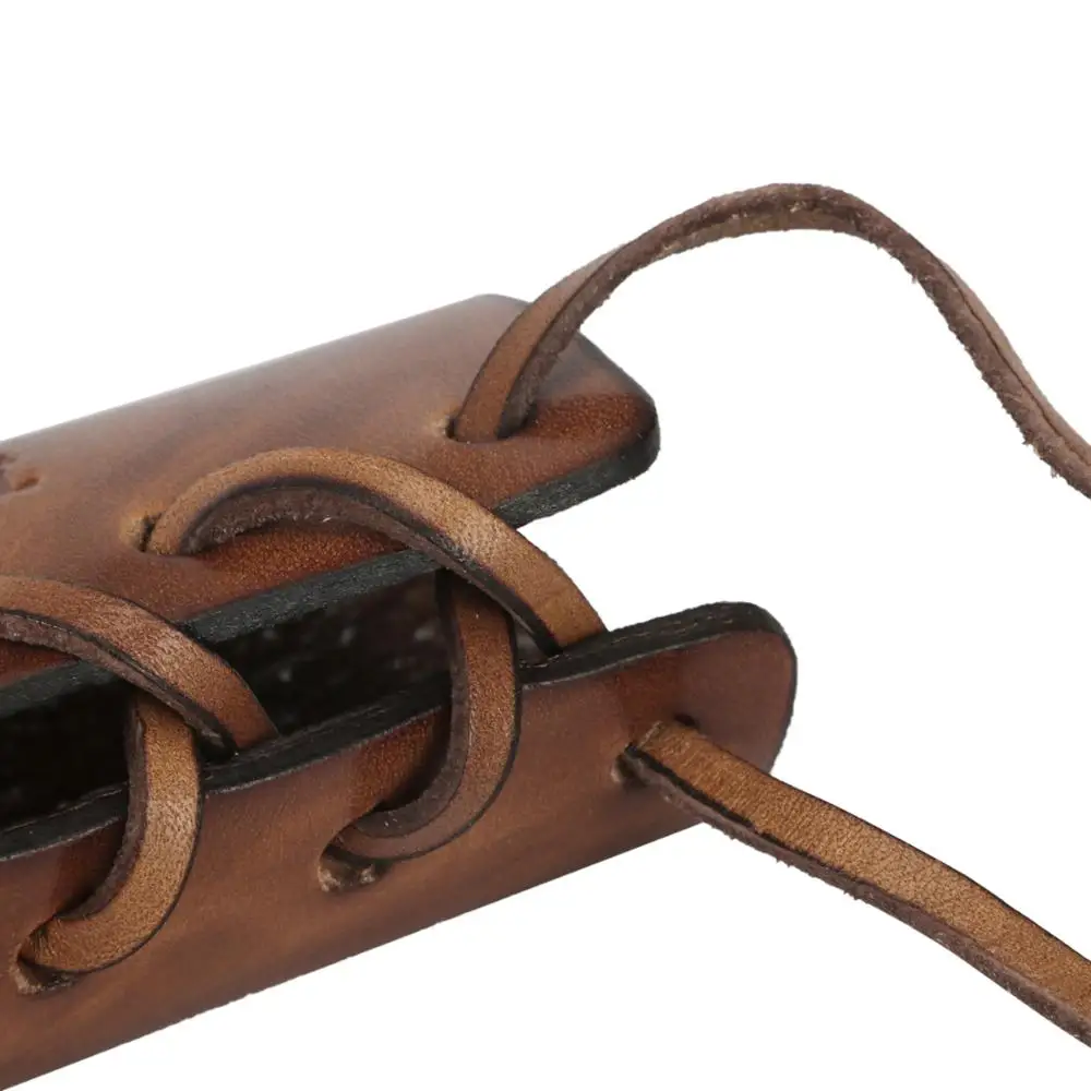 

Tourbon Hunting Ax Collar Guard Sheath Genuine Leather Hatchet Carrier Axe Head Cover Pouch Holster(Not include Ax)