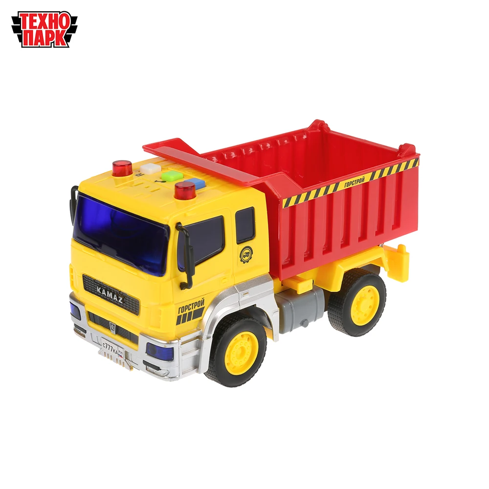 Машина ТЕХНОПАРК КАМАЗ самосвал 17см пластиковый со светом и звуком инерционный