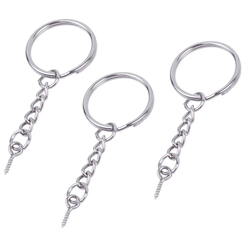 

50 Pieces Metal Swivel Clasps Lanyard Snap Hook Lobster Claw Clasp and Key Rings Keychain with 11mm Screw Eye Pins