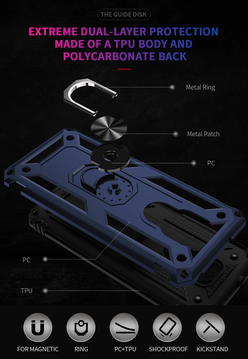 

Armor Shockproof With Ring Anti-fall Phone Case For Motorola G Stylus 2021 Play Power 5G Plus Fast Luxury Stand Protection Cover