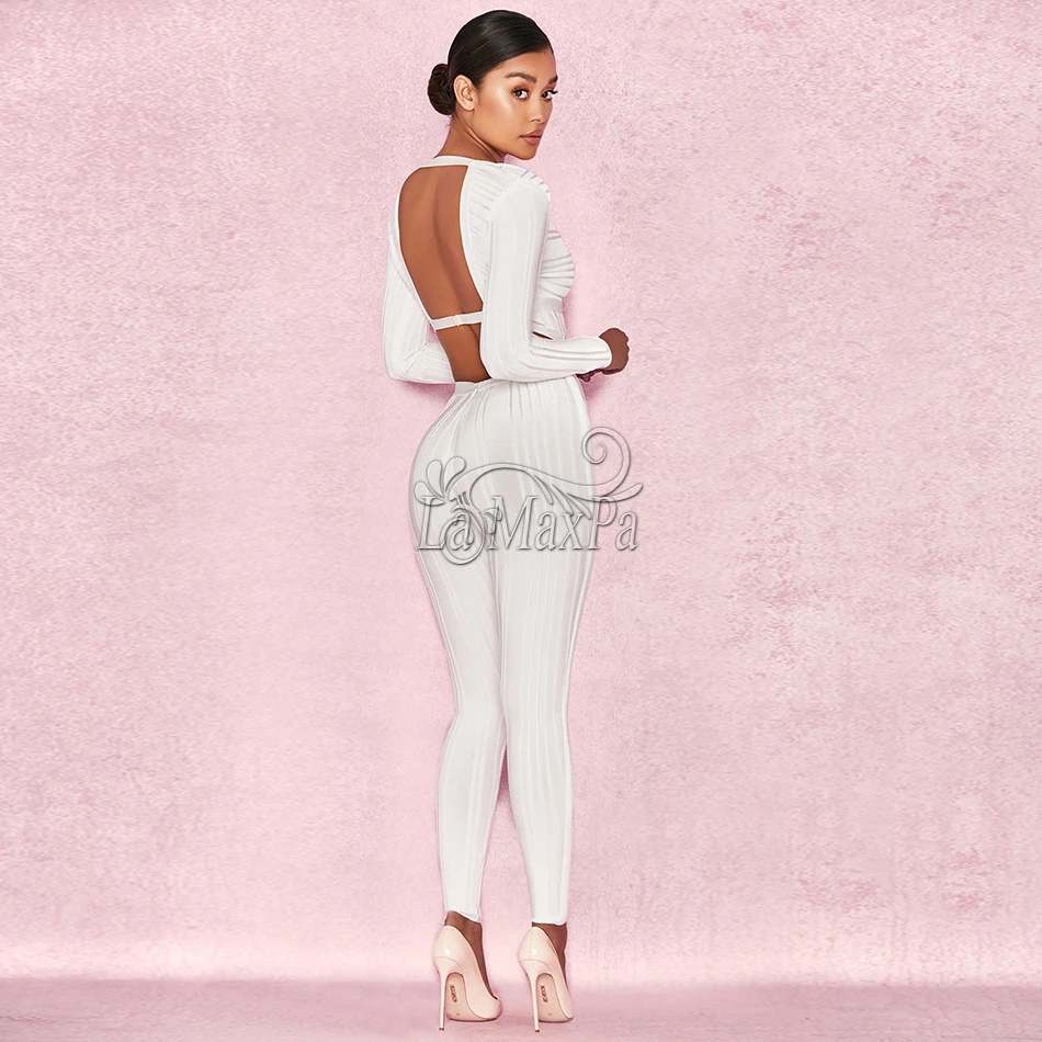 Новинка осени 2020 Женский Бандаж с длинным рукавом и глубоким v образным вырезом