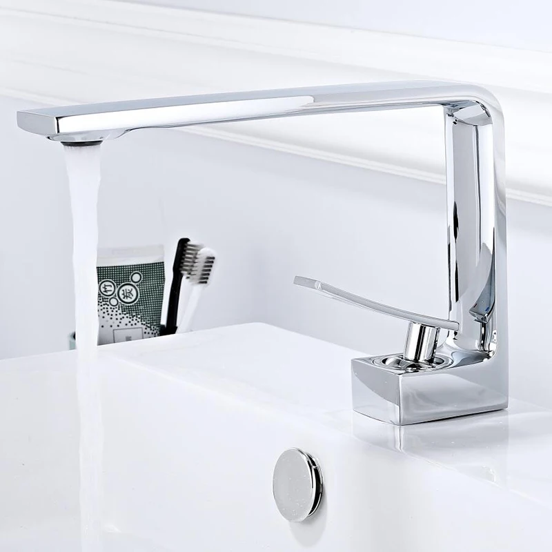 Basin Faucets Black/White Brass Faucet Bathroom Sink Faucet Single Handle Deck Mounted Toilet Hot And Cold Mixer Water Tap