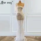 Длинные вечерние платья-русалки, в исламском, турецком стиле, с открытым плечом, для выпускного вечера, 2021