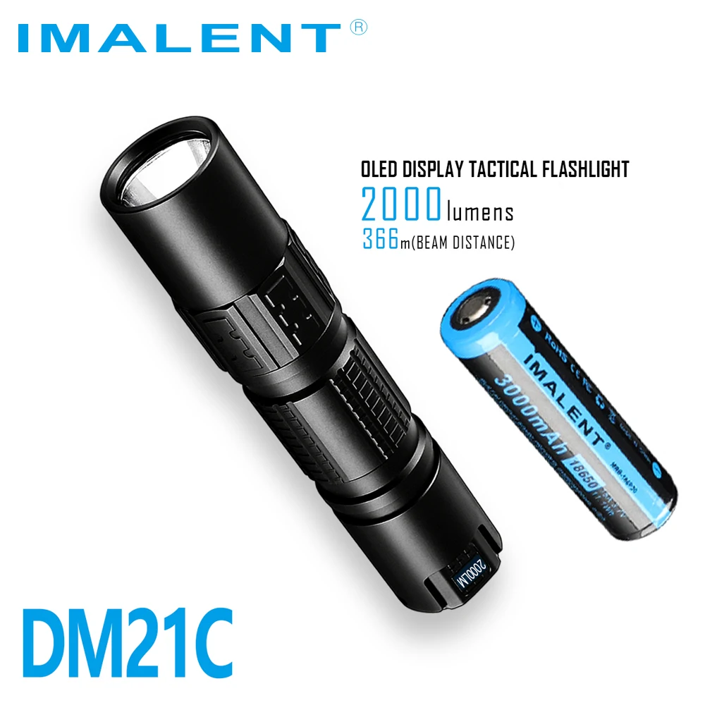 IMALENT DM21C тактический фонарь Магнитный usb зарядка O светодиодный дисплей CREE XHP 35 HI
