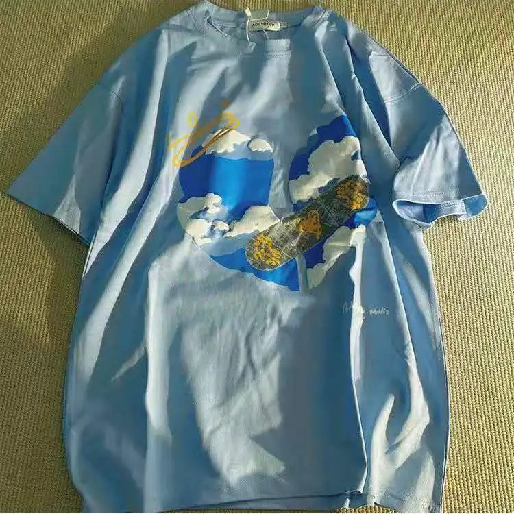 

Letter logo Unisex Men Women Lovers Couple Style Fashion Cotton Short sleeve Round neck T-shirt boyfriend gift