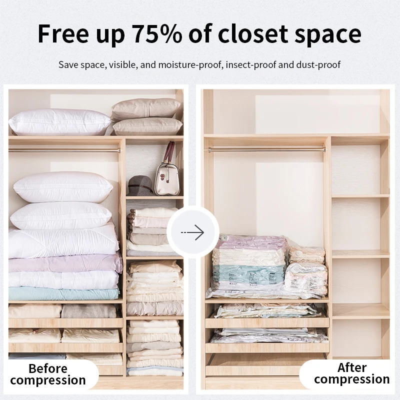 Вакуумный пакет QD сумка для хранения Домашний Органайзер прозрачная рамка