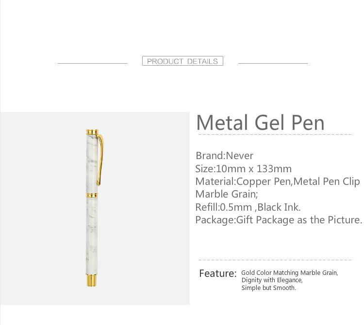 

Luxury Marble Grain Gel Pen 0.5mm Roller Signing Pen Black Ink Business Gift Stationery Office Accessories School Supplies