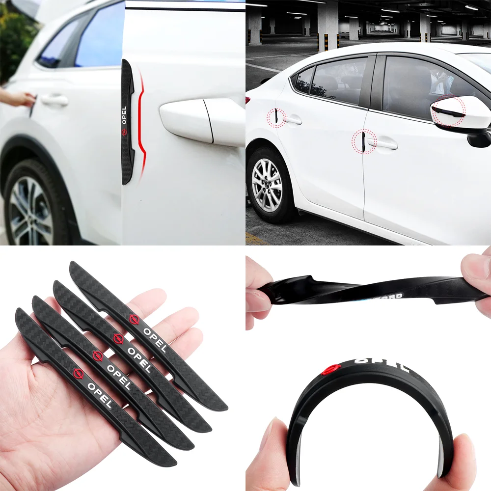

4pcs Rubber Bumper Strip Protection Car Door Anti-Collision Emblem Sticker For OPEL opc Astra Insignia Corsa Mokka vectra s