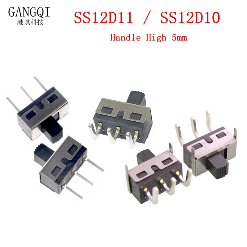 

10Pcs SS12D10 SS12D06 Toggle Switch 3Pins Straight Feet Handle High 5mm Spacing Of 4.7mm 3A 250V SS12D10 power switches