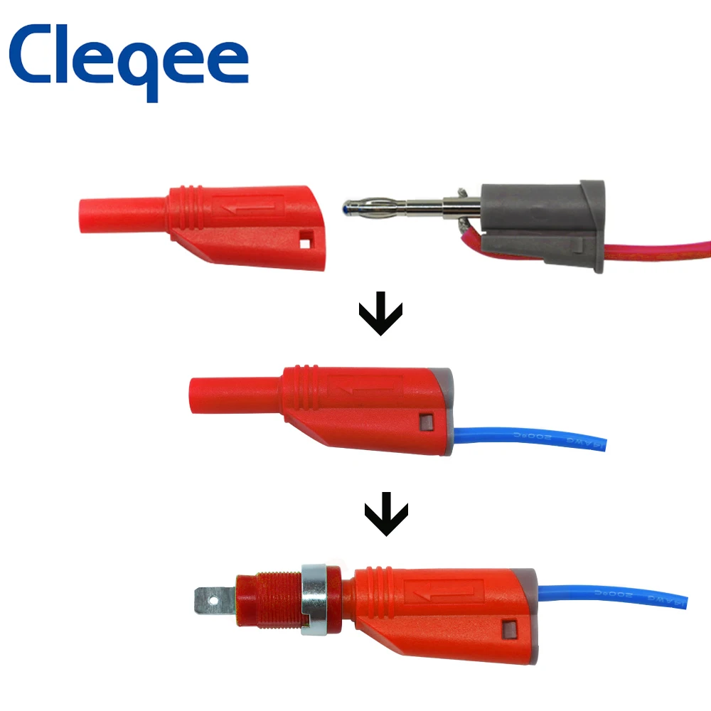 Cleqee P3005 Штабелируемый Безопасный 4 мм банановый штекер для пайки/сборки