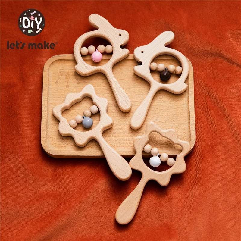 Деревянные игрушки Монтессори детские погремушки год мобильная