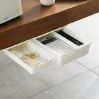 Ящик для хранения со скрытым дном, органайзер для офисного стола, держатель для канцелярских принадлежностей, креативный ящик под столом с крышкой