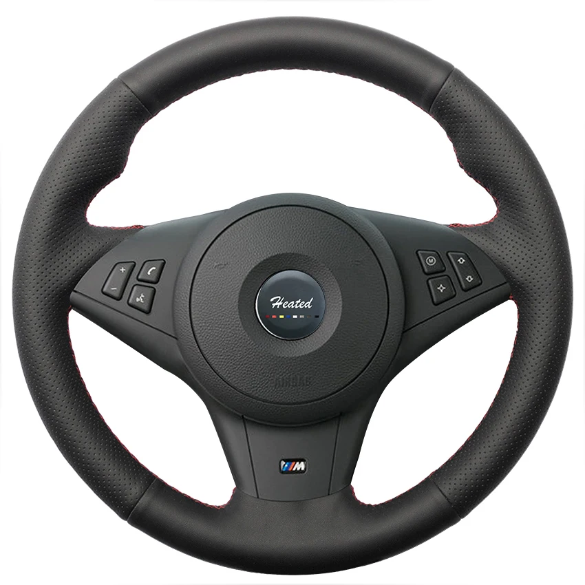 

Braid on Steering Wheel Cover for BMW E60 530d 545i 550i E61 Touring 2005-2009 E63 E64 630i 645Ci Tampa do volante do carro