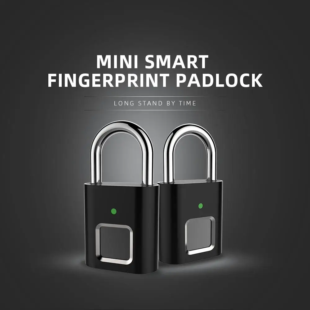 

L34 Fingerprint Lock Smart Padlock Thumbprint Door Padlocks Portable Anti-Theft Fingerprint Lock for Bag Drawer Suitcase