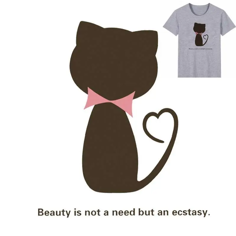 

23x20cm Fashion Cat Back Animal Iron On Patches For DIY Heat Transfer Clothes T-Shirt Thermal Stickers Decoration Printing