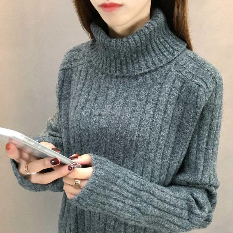 

Sweater women autumn winter loose large size casual sweater long-sleeved round neck Knitwear women short sweater