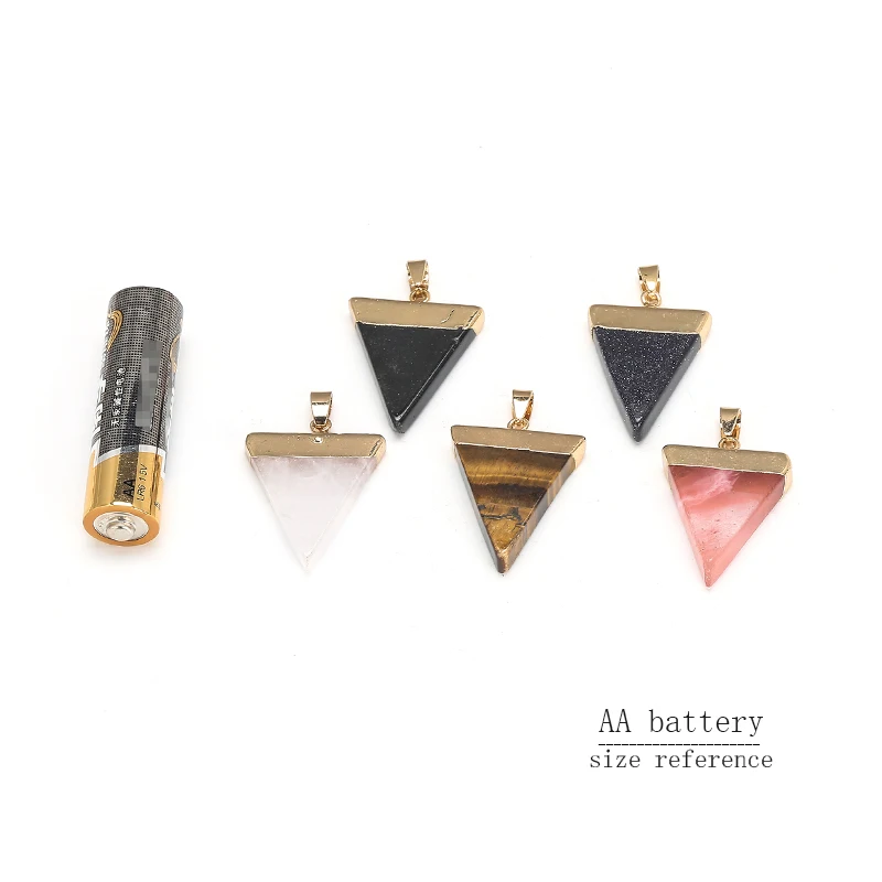 

1 шт. Позолоченные простые треугольные геометрические подвески из драгоценных камней, модные подвески, ювелирные изделия, хрустальные подв...