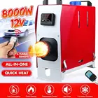 Все в одном, 12 В, 8 кВт, Дизельный подогреватель воздуха, автомобильный парковочный обогреватель, кондиционер, пульт дистанционного управления, ЖК-дисплей для грузовика, лодки