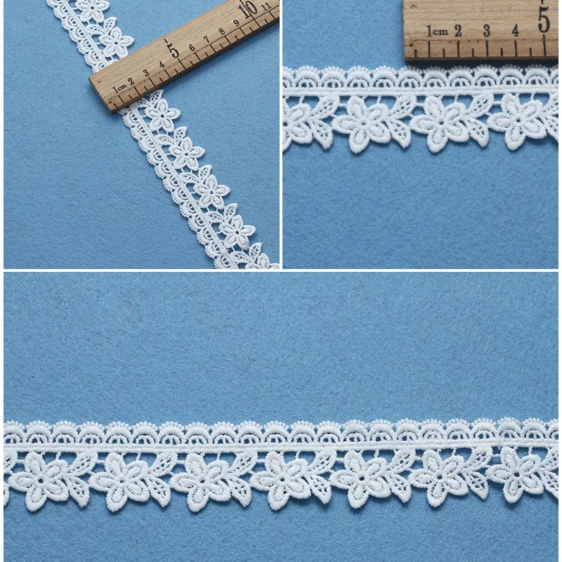 7 Yard/lot White Color Patchwork Cotton Crocheted Lace Ribbon Wedding Party Craft Apparel Sewing Fabric DIY dress Accessories |