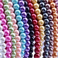 hot sale 4 14mm beautiful green multicolor imitation shell pearl round loose beads women party weddings gifts jewelry making 15