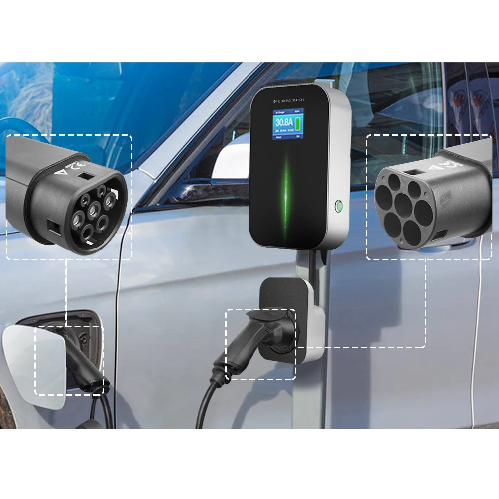 Morec EV кабель для зарядки 32A 22KW трехфазный шнур электромобиля автомобильной