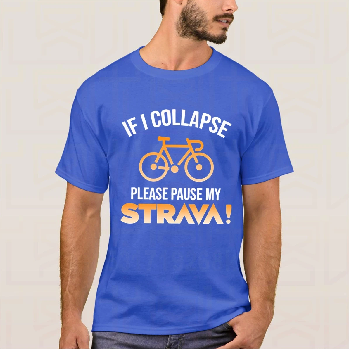 Newest 2020 Summer Cycling Fans Logo If I Collapse Please Pause My Strava 100% Cotton Casual T Shirt Homme Tops Tees S-4XL | Мужская