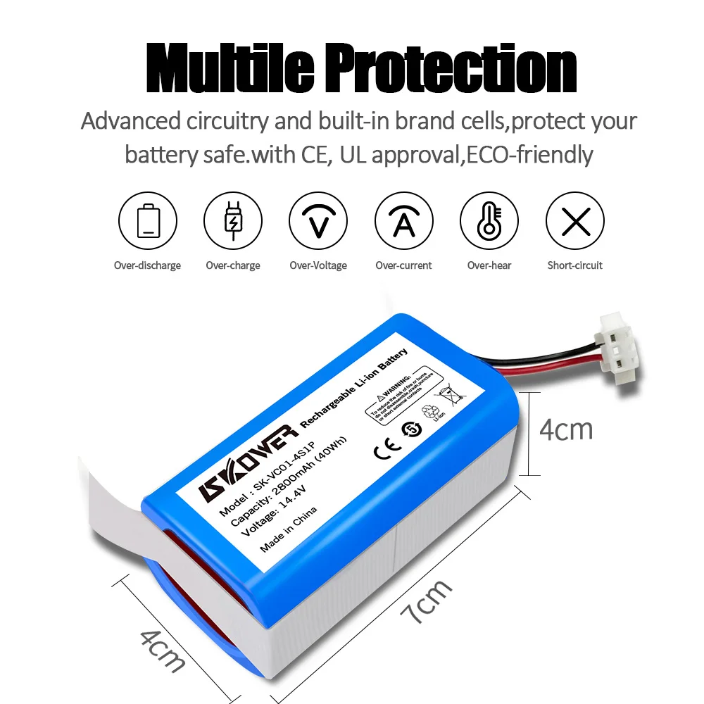 Skower 14 4 V 2800mAh запасная батарея для Conga Excellence 990 Ecovacs Deebot N79S N79 DN622 Eufy Robovac 11 11S 12 15C