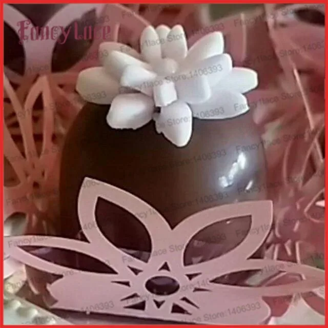 

Мини-обертка для кексов, кружевная обертка с лазерной резкой, цветочные обертки для мини-капкейков, обертки для шоколада, Розовое Кружевное ...