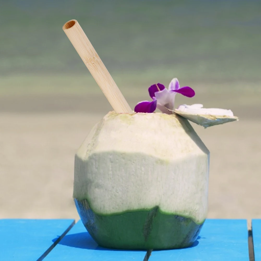 10 шт./компл. Бамбуковая солома многоразовая 20 см органические зеркальные