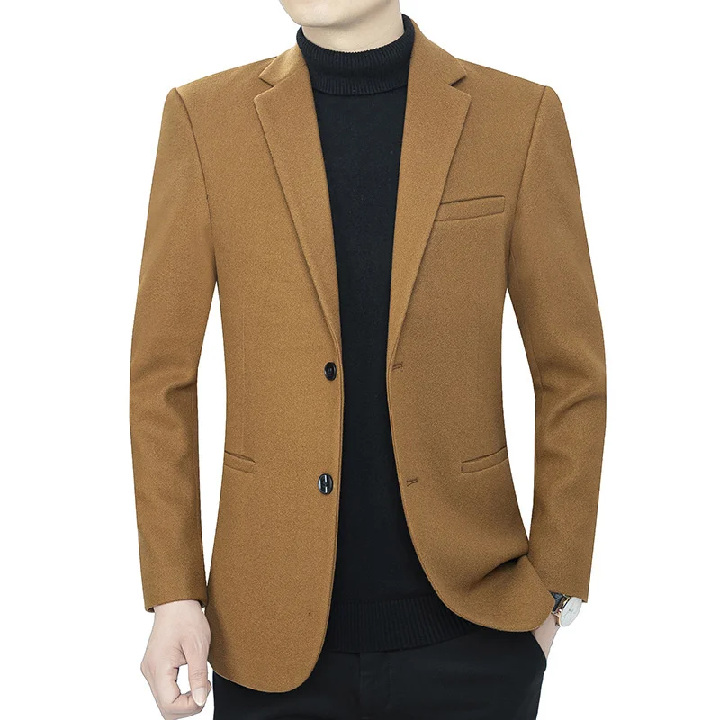 

Осенний Новый костюм для мужчин среднего возраста, деловой повседневный костюм, однотонное пальто, Молодежный Корейский мужской повседнев...