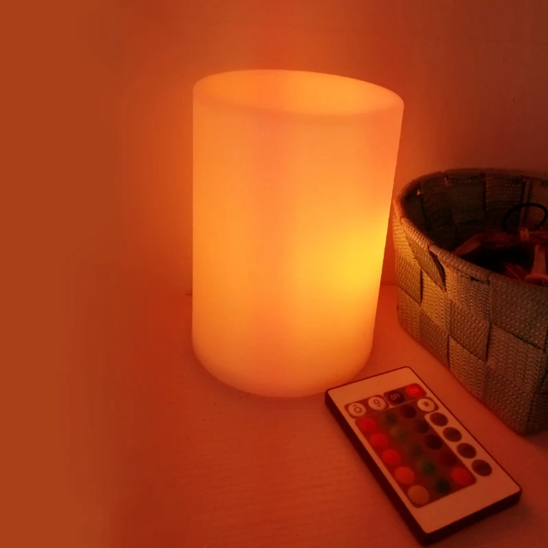 

Skybesstech D10*H15cm 16 Color Changing Cylinder Night Light with 24 Keys Remote Con for Home Decoration Free Shipping 50pcs/Lot