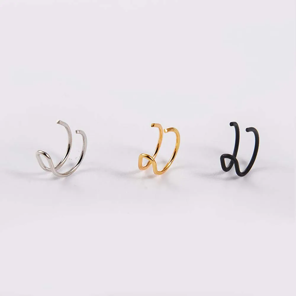 New Fashion Simple Double C Cartilage Non-piercing Cuff Nose Clip On Ear Earrings Gifts For Women Men Handsome cool 2019 | Украшения и