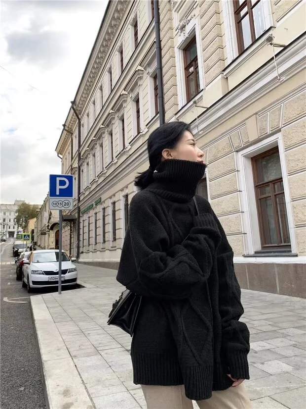 

2020 Autumn and Winter New Pullovers Sweaters Women Korean Style Wild Casual Ladies Sweaters Fashion Turtleneck Tops D977