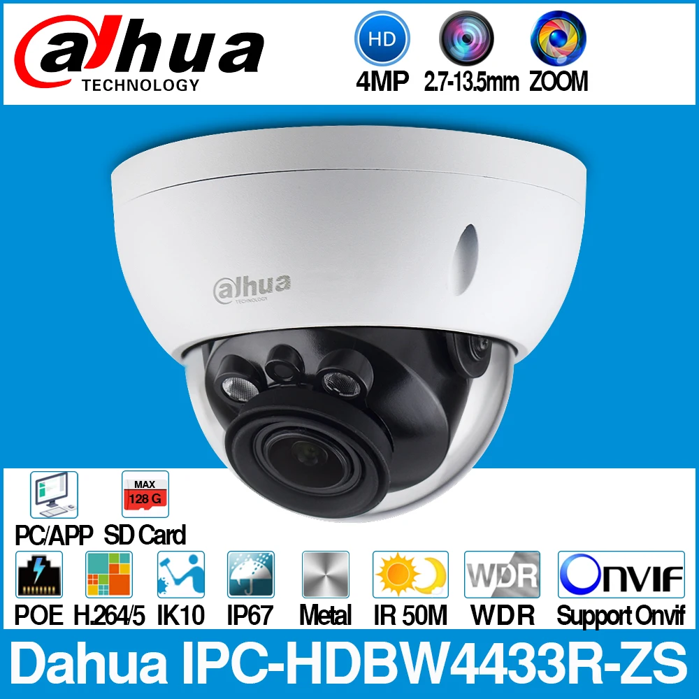 

Dahua IPC-HDBW4433R-ZS 4-мегапиксельная IP-камера видеонаблюдения с 50-метровым ИК-диапазоном и объективом с вариофокусом, сетевая камера, замена ...