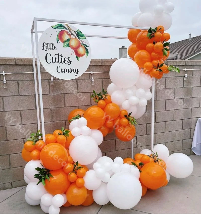 

Baby Shower 136pcs Matte Orange Balloons Garland Halloween Decoration White Ballon Arch Wedding Anniversary Birthday Party Decor