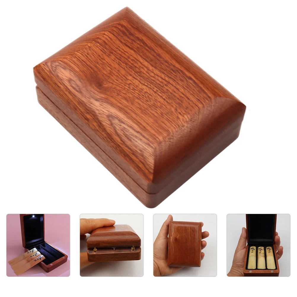 

Деревянный чехол для гобоя, язычковый чехол, практичный ящик для хранения саксофона светильник-коричневым покрытием, 1 шт.