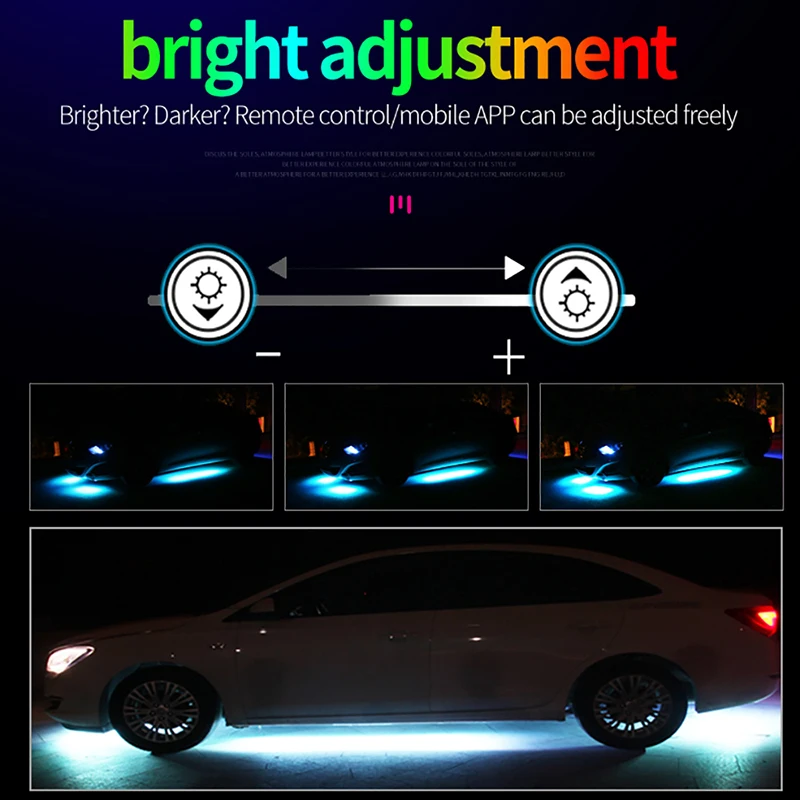 4 шт. 12 В IP65 автомобильное приложение для управления плавным цветом RGB