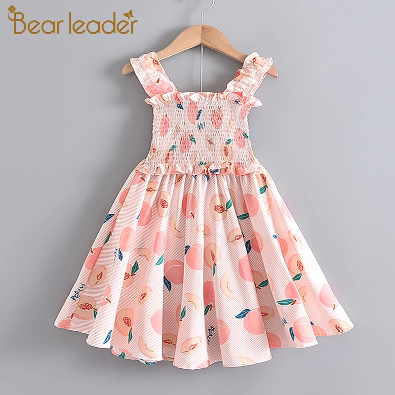 Bear Leader Girls Casual Dresses New Summer Kids Fruits Pineapple Print Costumes Baby Sweet Outfits Party Suits Toddler Vestidos | Детская