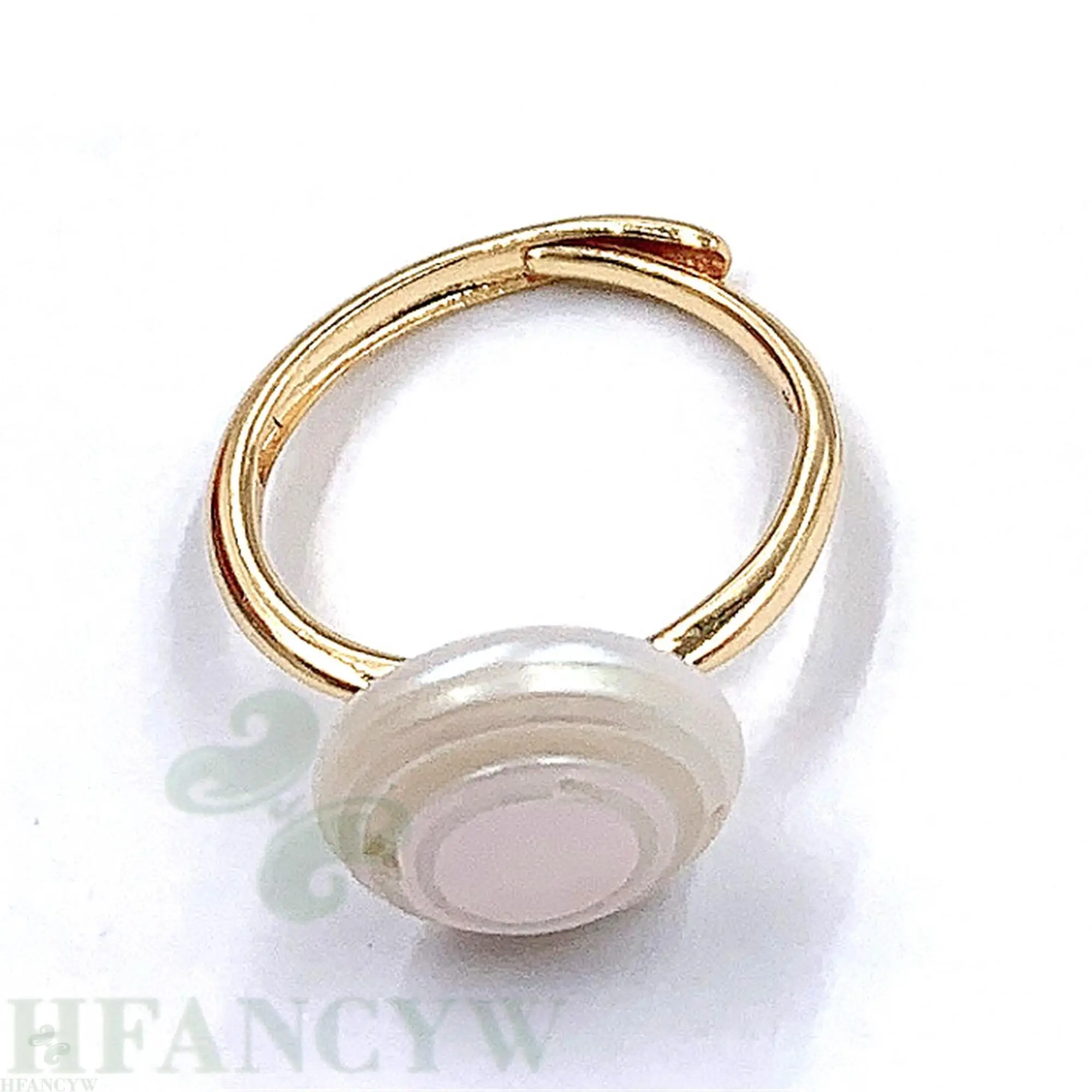 Белое перламутровое Открытое кольцо в стиле барокко регулируемое безупречное