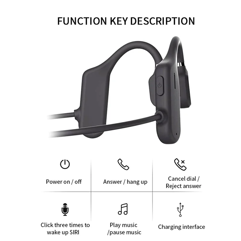 

Open Ear Headphone Waterproof IPX6 DYY-1 Bluetooth Wireless Not In-ear Ear Hook Comfortable Wearing Light Weight Sports Earphone