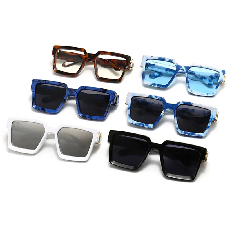 

Oversized New Square Glasses Frame Fashion Leopard Clear Lens Eyewear Aolly Plastic Eyeglasses Frame 2021 UV400 Shade Driving