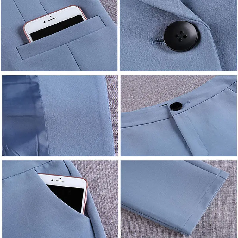 

Korean Blazer Pant Suit Set Professional Women Buisness Suit Womens Suits Blazer With Pants Two Piece Outfits Jacket&pants