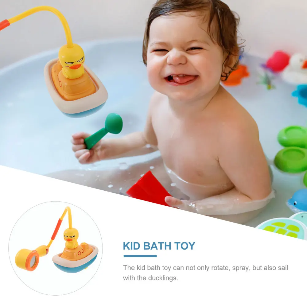 

1 Set Baby Toddler Bath Bathtub Pool Auto Water Spray Duck Duck Boat