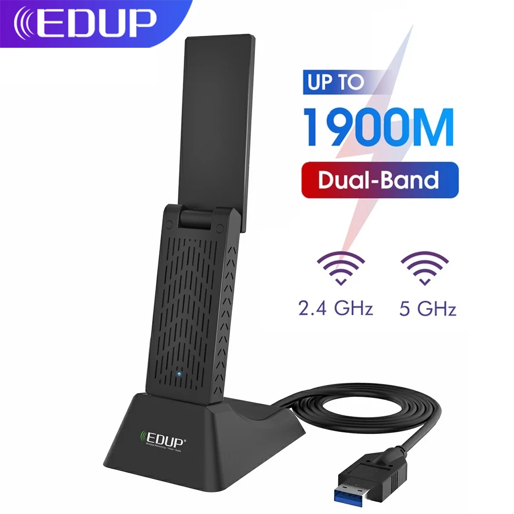 Wi-Fi-адаптер EDUP, 1900 Мбит/с, USB 3,0, 5/2,4 ГГц - изображение