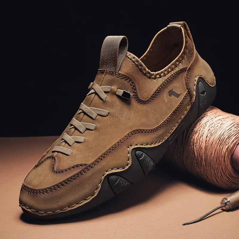 

Men's Casual Shoes Suede Genuine Leather Outdoor Waterproof Men's Sneakers Non-slip Men's Driving Shoes Breathable Walking Flats