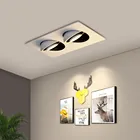 Светодиодный потолочный светильник с двойной головкой, встраиваемая лампа на 360 градусов, настраиваемая лампа для внутреннего освещения гостиной, спальни, кухни