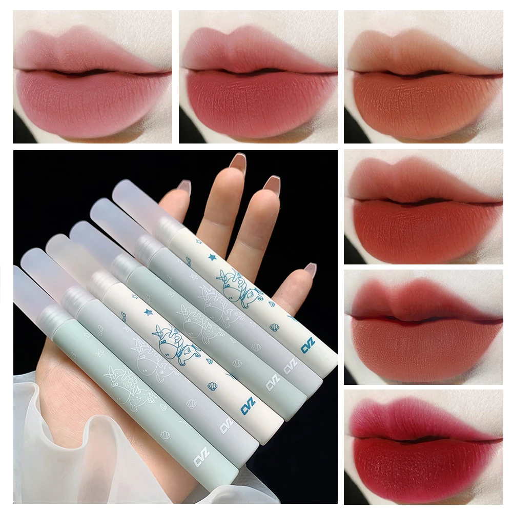 

Makeup lip glaze rose red warm colors light ice cream appearance long lasting waterproof velvet matte lip gloss Dropshipping