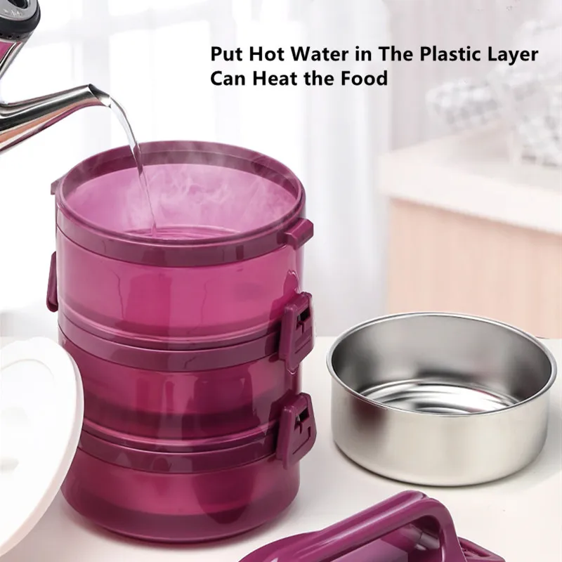 Портативный Ланч-бокс из нержавеющей стали 304 большая емкость многослойный