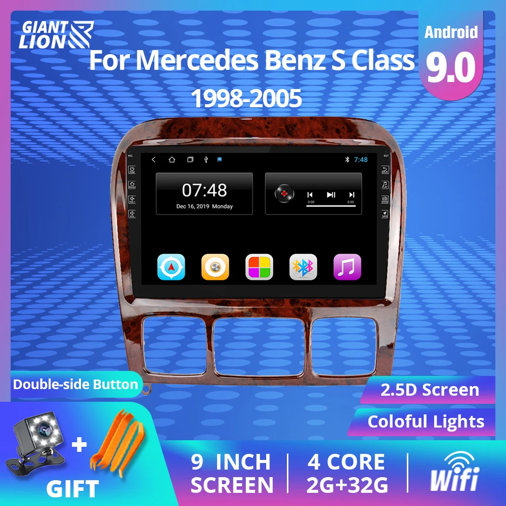 Автомобильный мультимедийный плеер 9 дюймов GPS 2Din Android для 1998 2005 Mercedes Benz S Class W220 S280