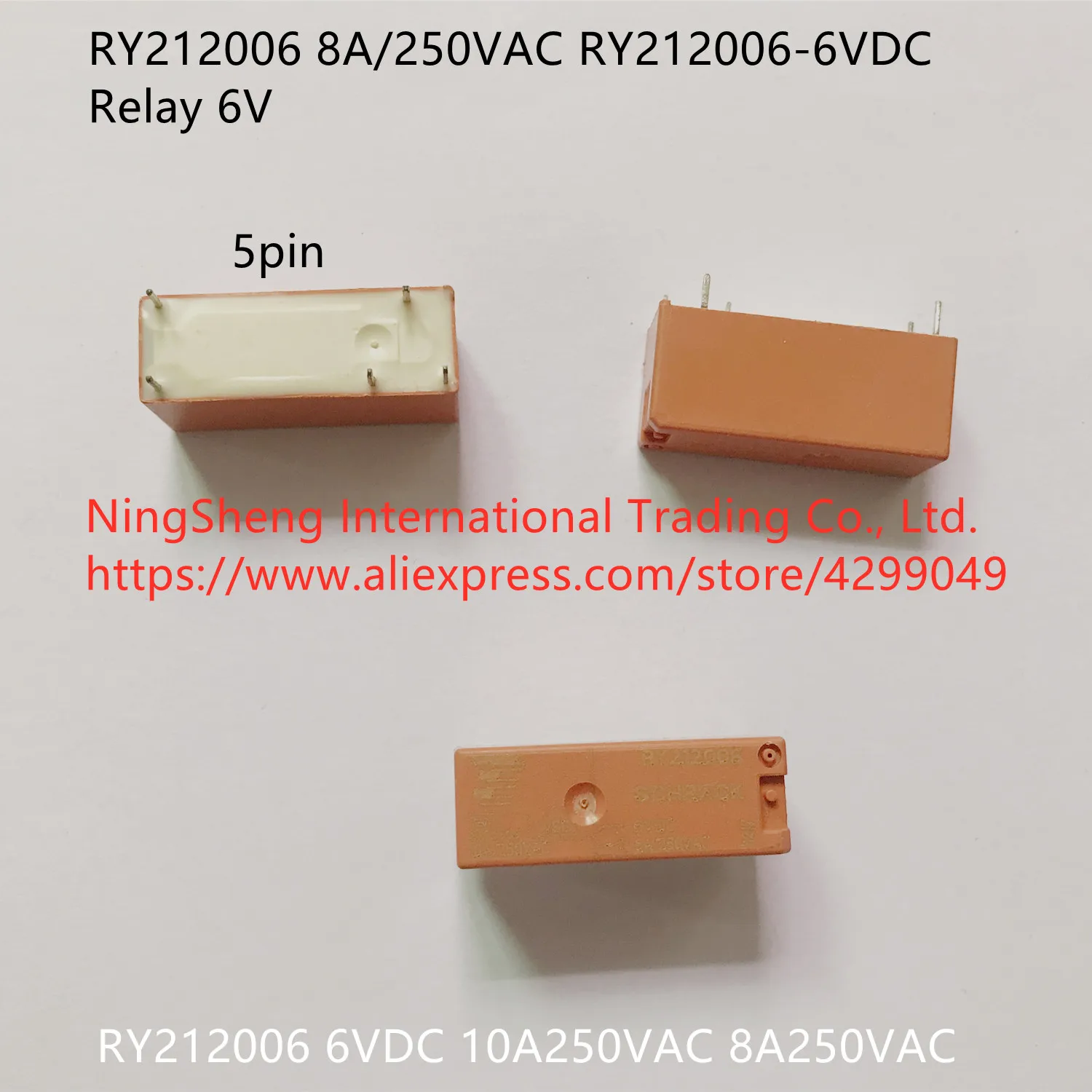 Original new 100% RY212006 8A250VAC RY212006-6VDC relay 6V